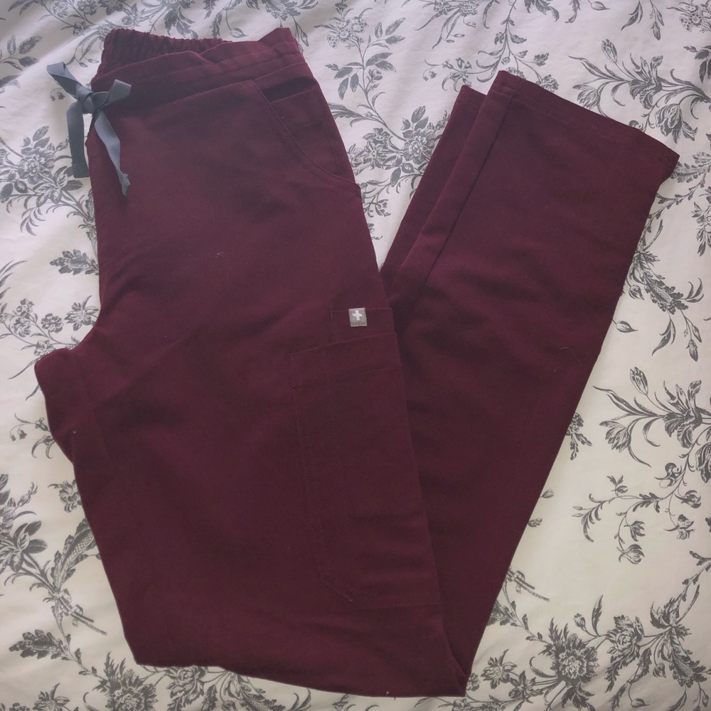 Figs 🤩 Yola Skinny Scrub Pants XS Burgundy